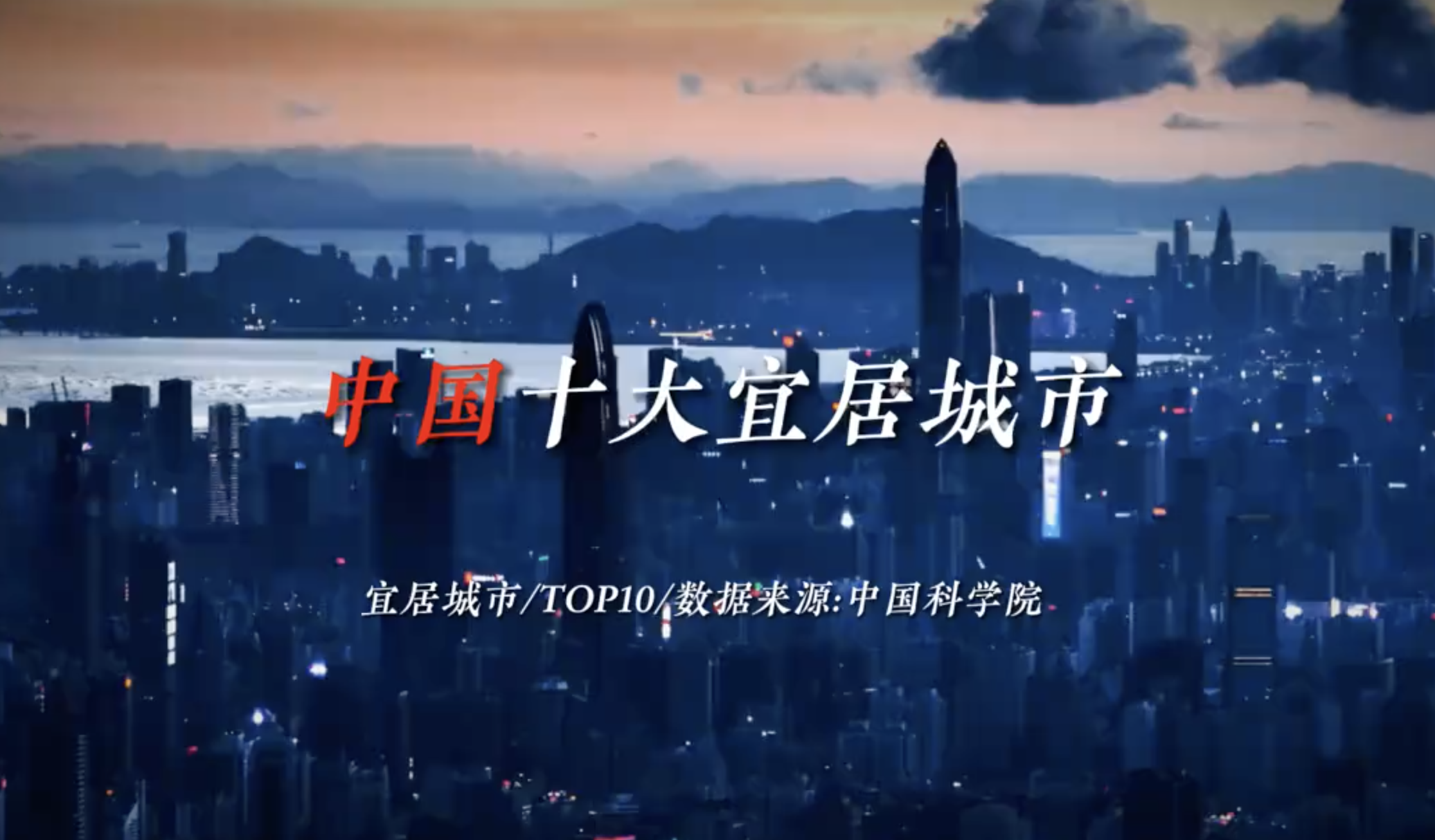 中国十大宜居城市